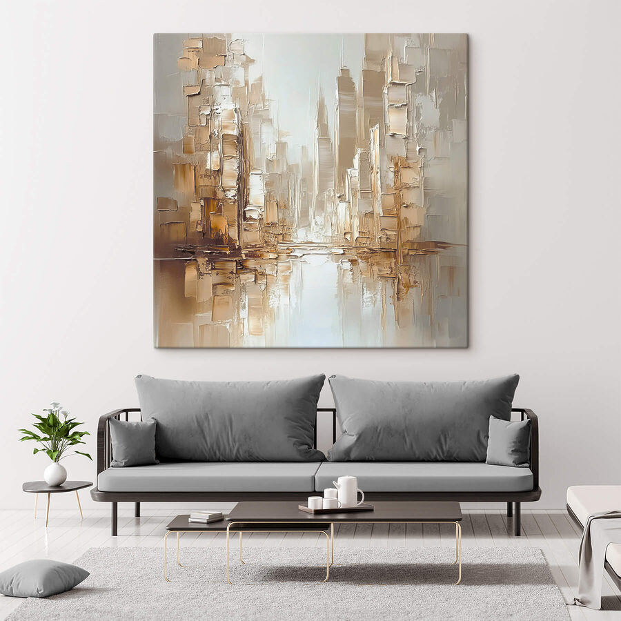 Schilderij van een stad