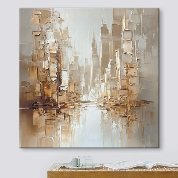 Schilderij van een stad Schilderij van een stad