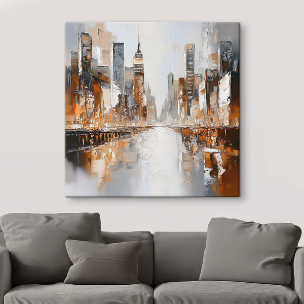 Schilderij van een stad Schilderij van een stad