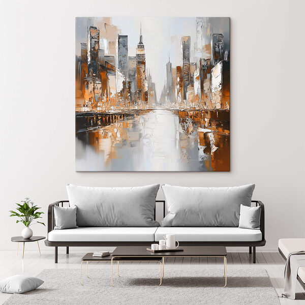 Schilderij van een stad Schilderij van een stad