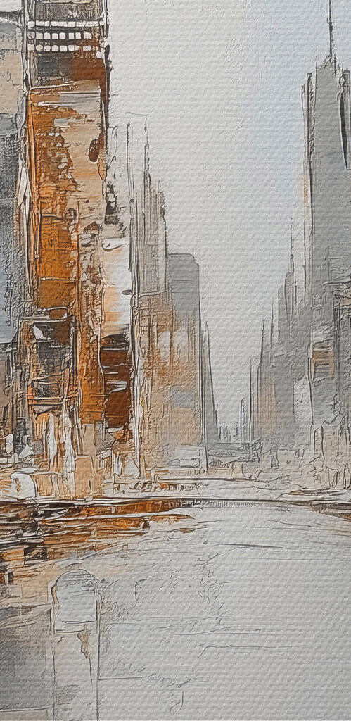 Painting of a city Painting of a city