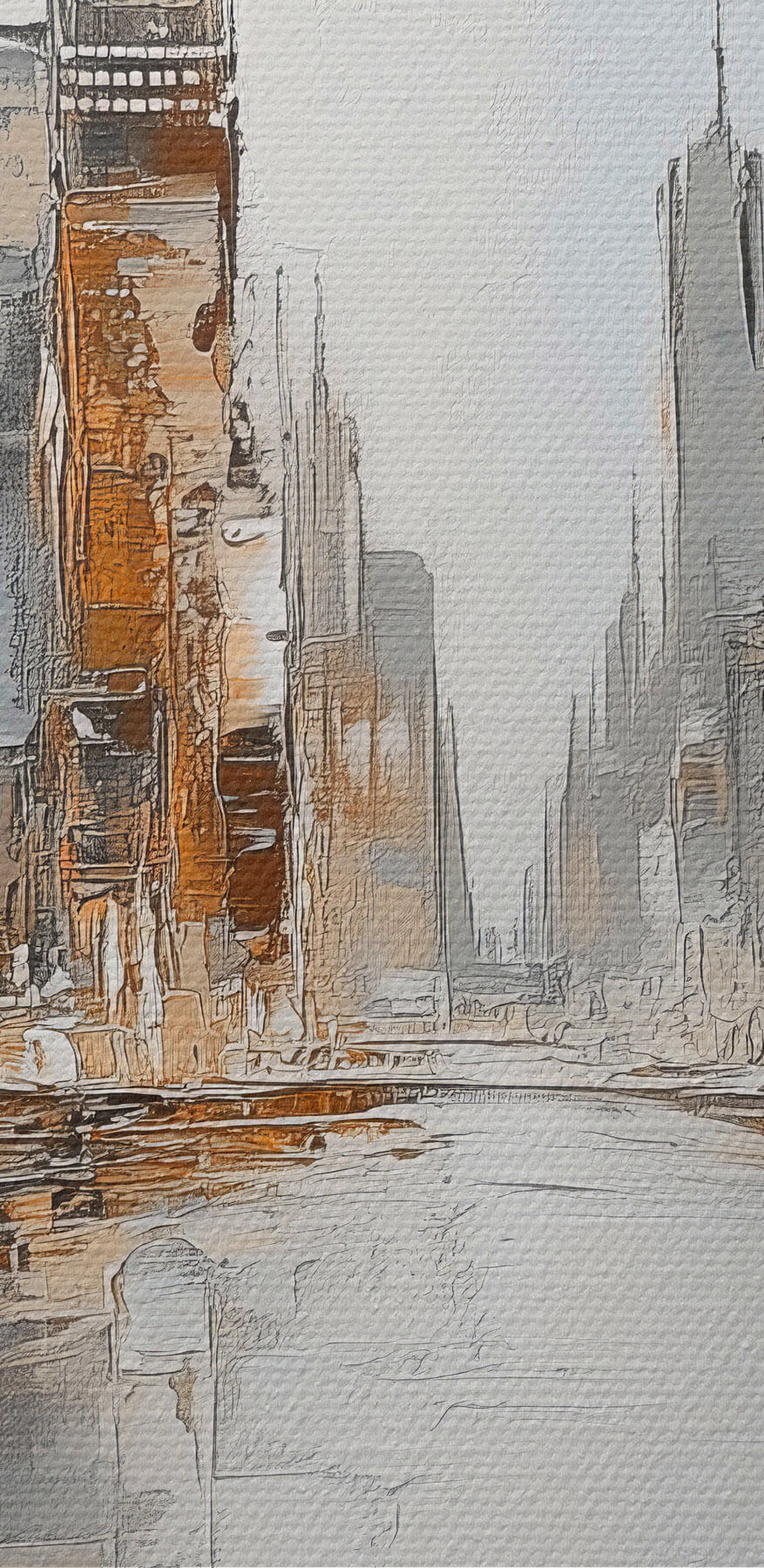 Schilderij van een stad Schilderij van een stad