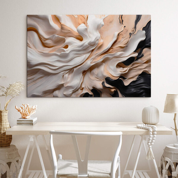 Golven van crème en zacht beige Canvas Schilderijen Golven van crème en zacht beige