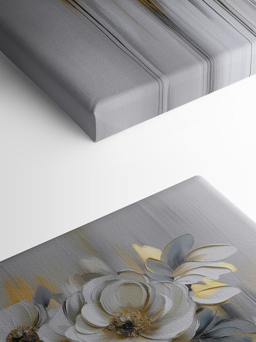 Schilderij van bloemen op een witte achtergrond