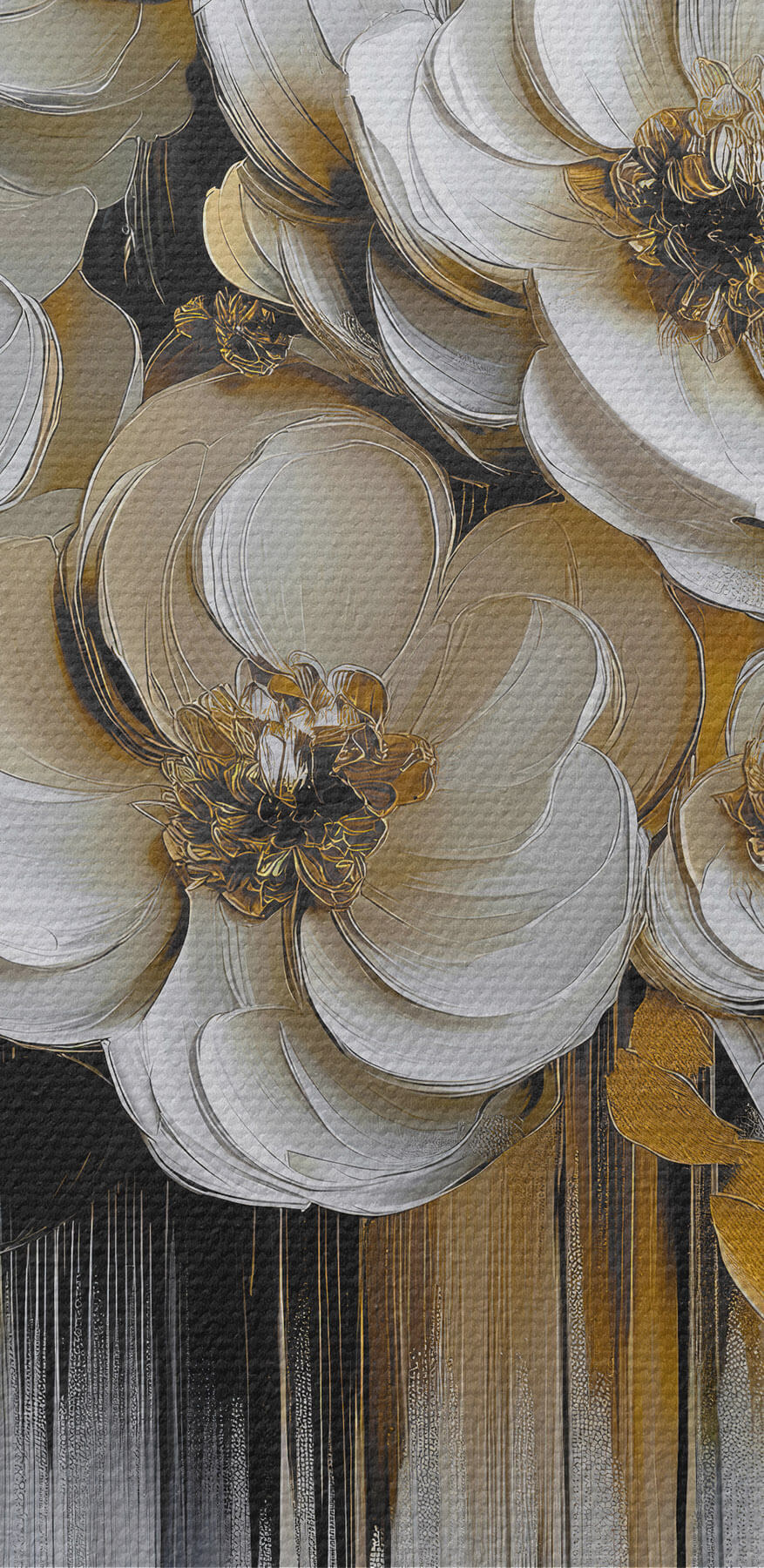 Schilderij van bloemen op een witte achtergrond