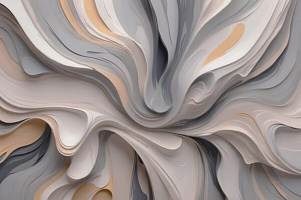 Fluid patterns in soft neutral tones
