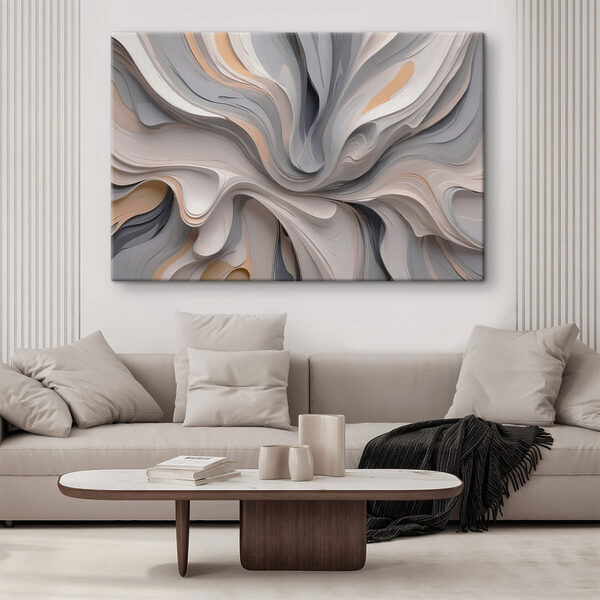 Vloeiende patronen in zachte neutrale tinten Canvas Schilderijen Vloeiende patronen in zachte neutrale tinten