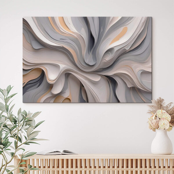 Fluid patterns in soft neutral tones