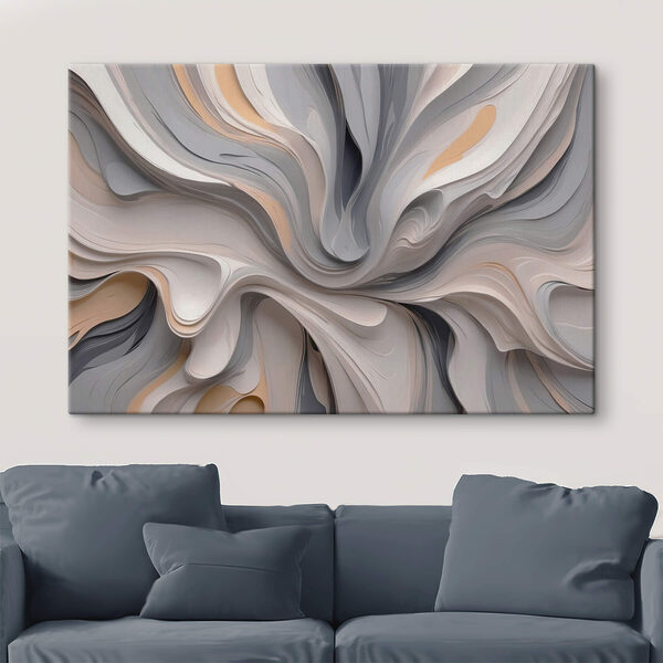 Fluid patterns in soft neutral tones