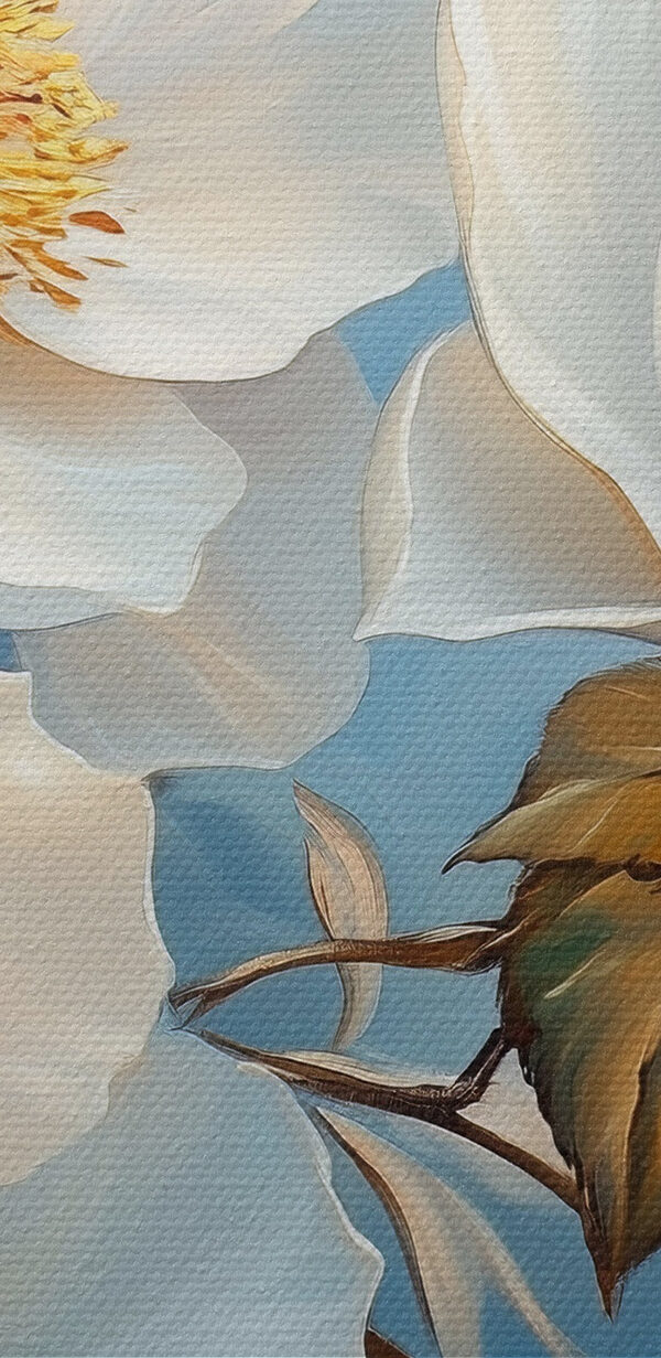Schilderij van witte bloemen Schilderij van witte bloemen
