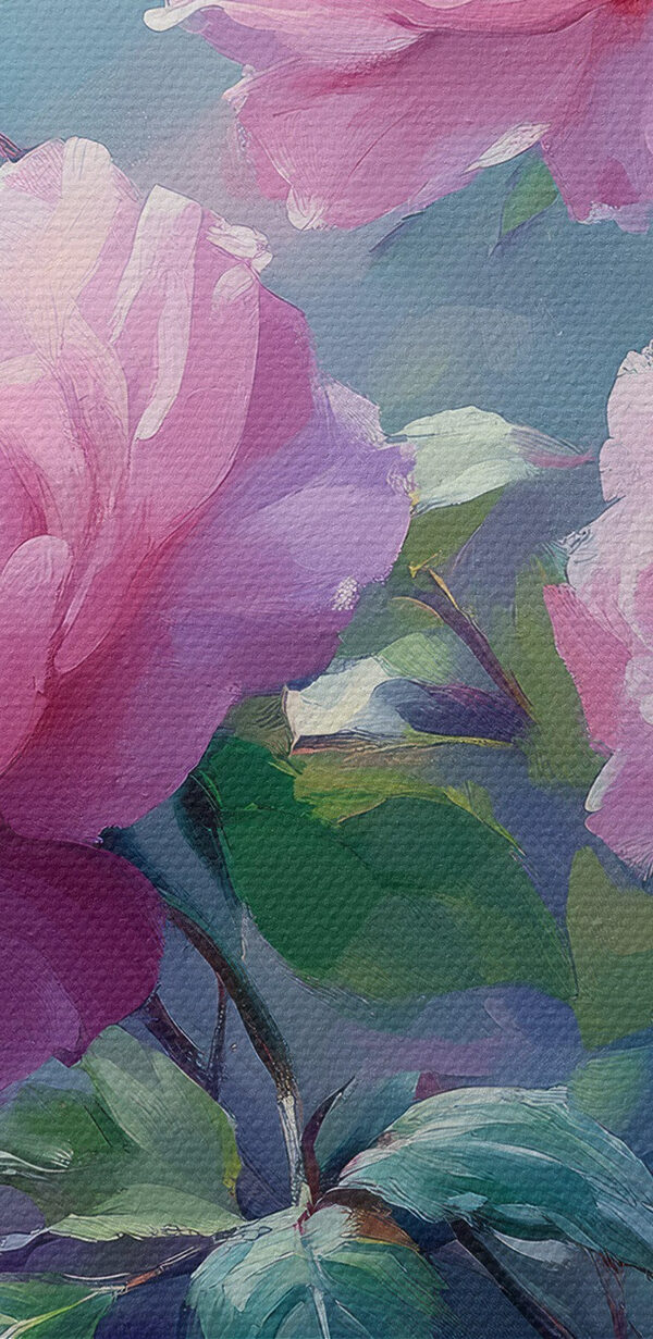 Schilderij van roze bloemen Schilderij van roze bloemen