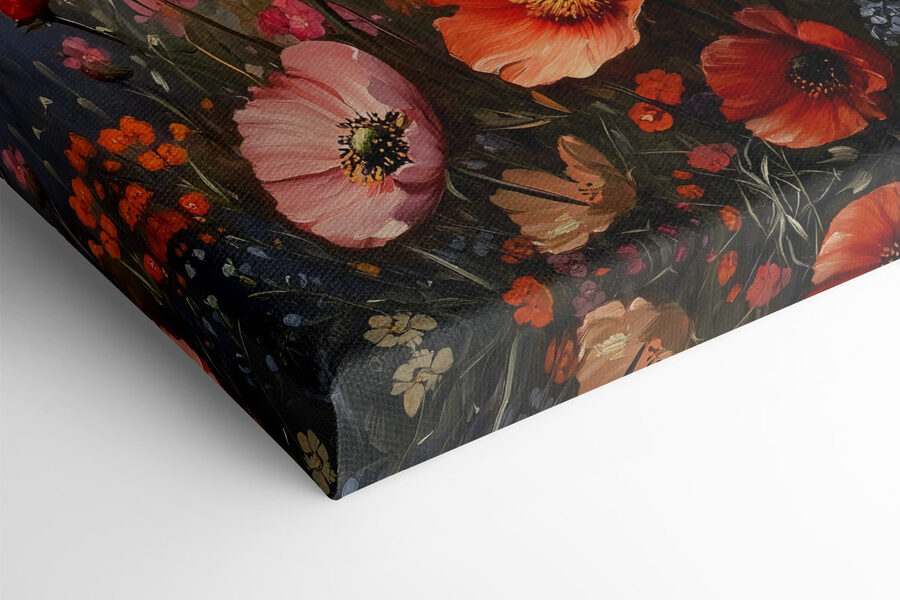 Schilderij van bloemen in een veld