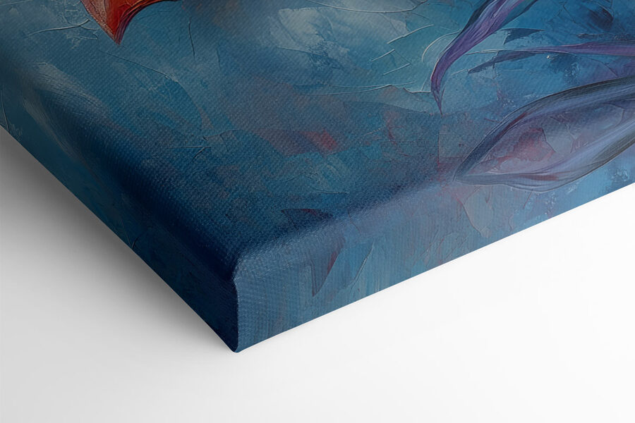 Painting of flowers on a blue background Painting of flowers on a blue background