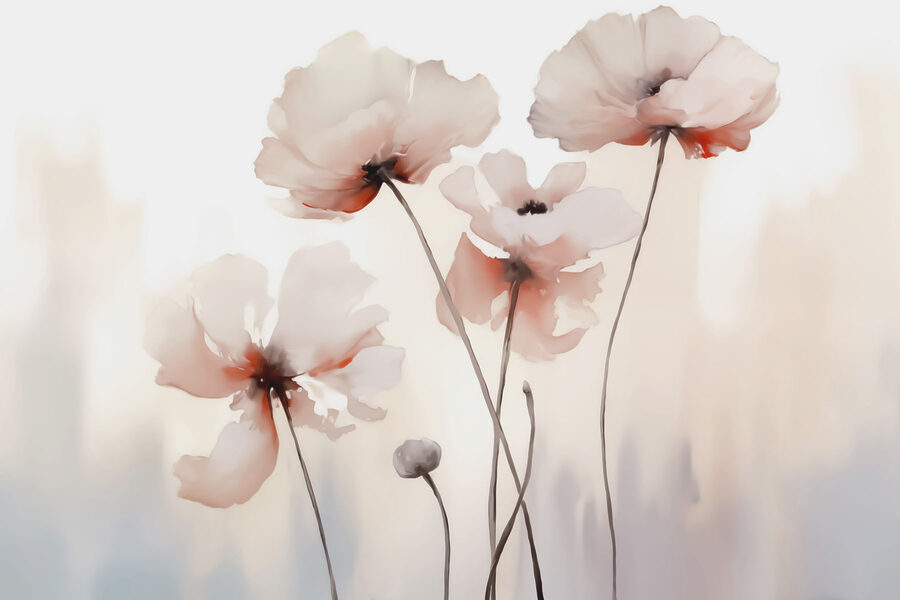 Groep bloemen op stelen