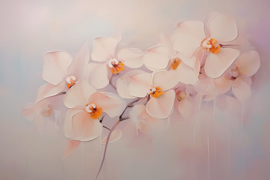 Schilderij van witte bloemen