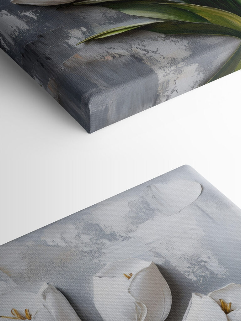 Painting of white tulips