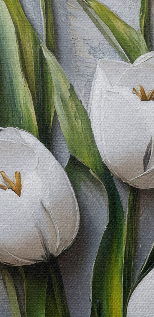 Painting of white tulips