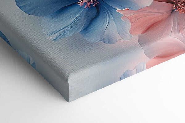 Groep blauwe en roze bloemen Groep blauwe en roze bloemen