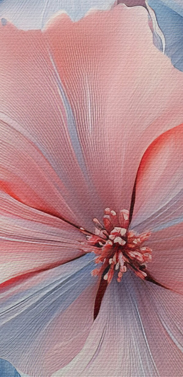 Groep blauwe en roze bloemen Groep blauwe en roze bloemen