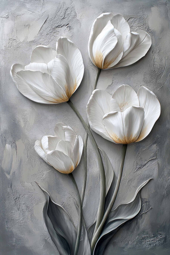 Painting of white flowers Painting of white flowers