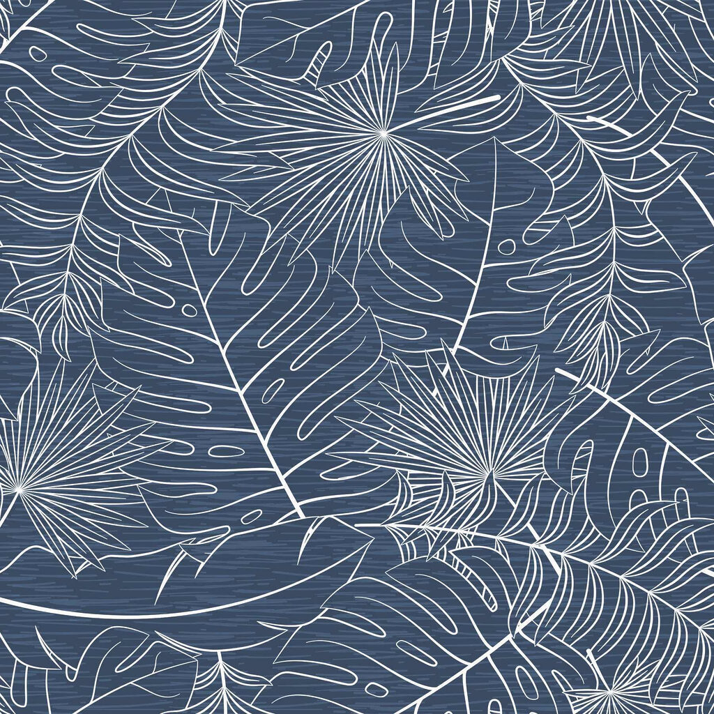 Bladerenpatroon op blauwe achtergrond Bladerenpatroon op blauwe achtergrond
