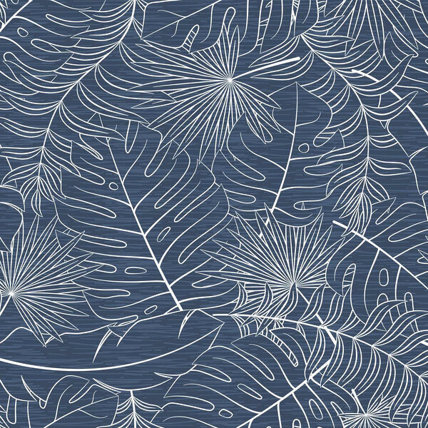 Bladerenpatroon op blauwe achtergrond Bladerenpatroon op blauwe achtergrond