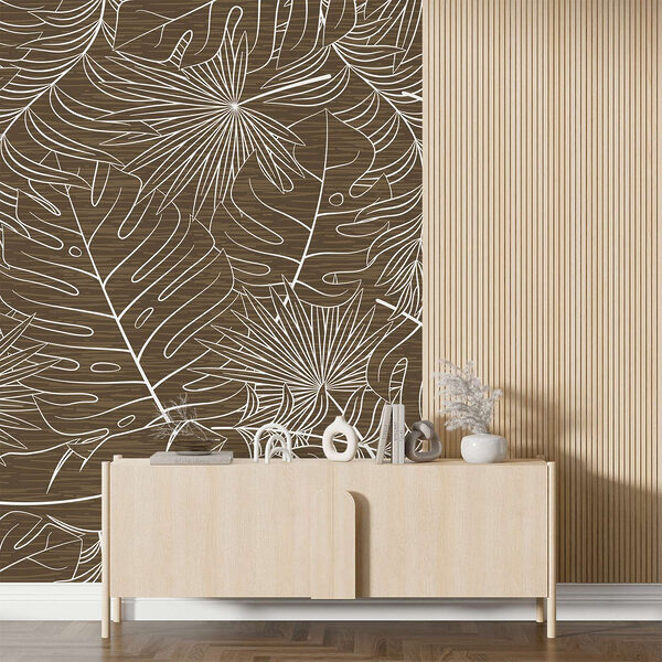 Brown and white floral pattern