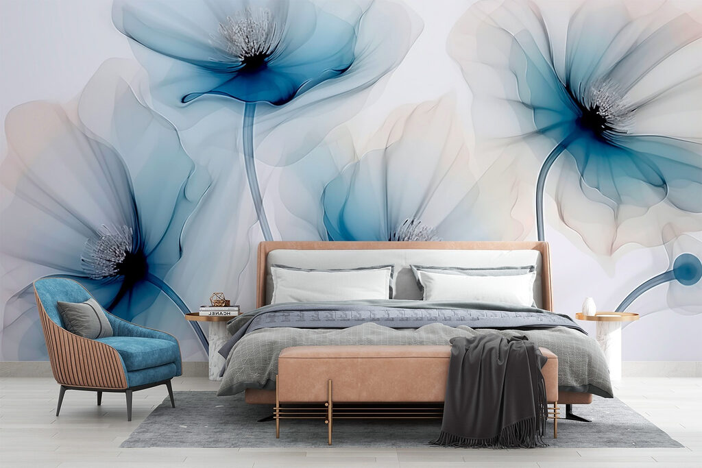 Group of flowers with blue petals