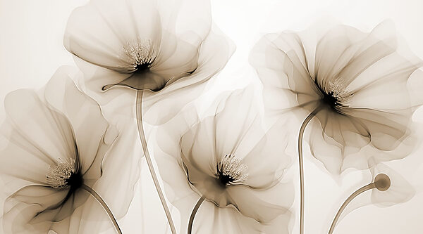 Delicate bloemen verstrengelen zich elegant in elkaar Delicate bloemen verstrengelen zich elegant in elkaar
