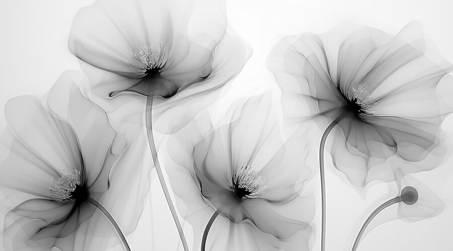 Groep bloemen met witte bloemblaadjes