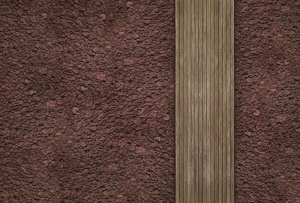Bruin tapijt met houten plank Bruin tapijt met houten plank