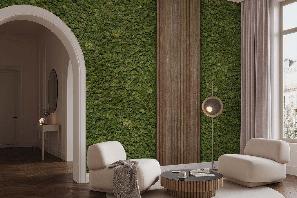 Wood plank on a green carpet Wood plank on a green carpet