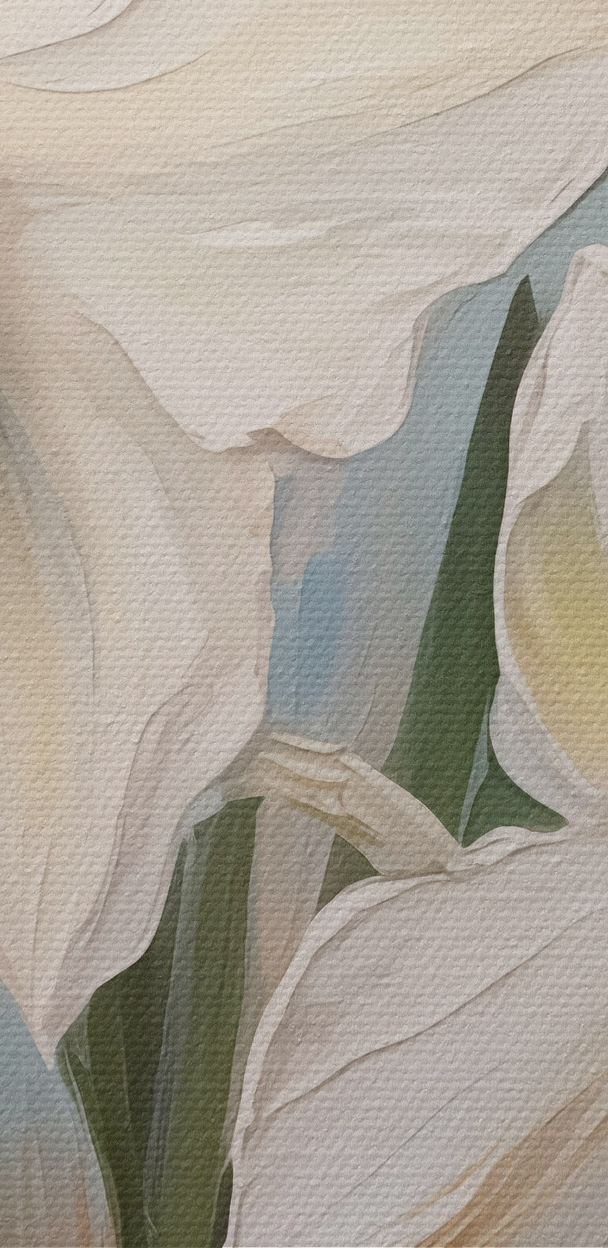 Schilderij van witte bloemen Schilderij van witte bloemen