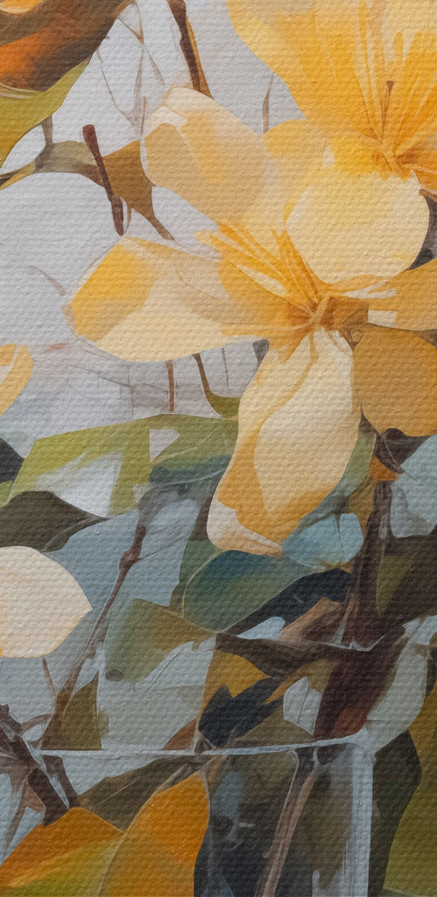 Gele bloemen in een glazen vaas