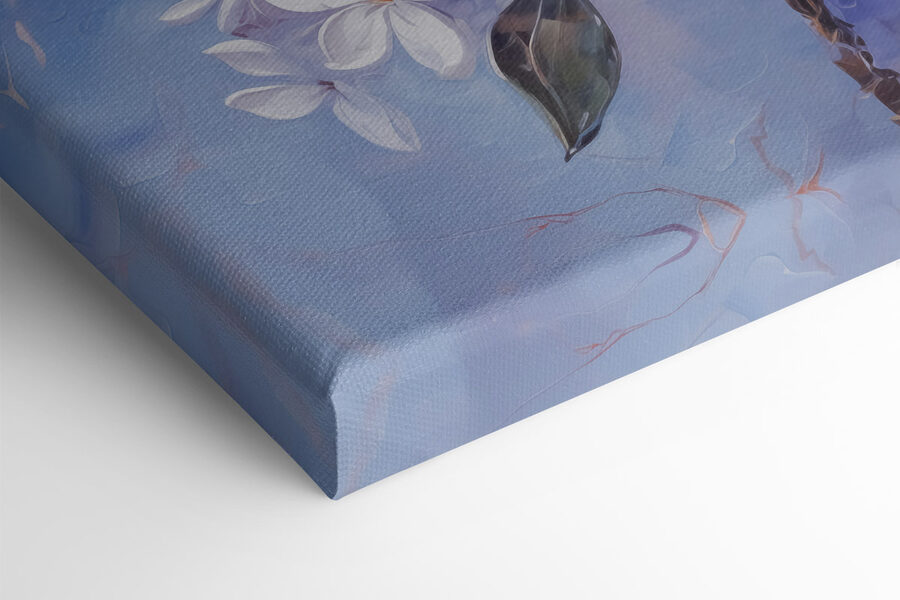 Schilderij van witte bloemen