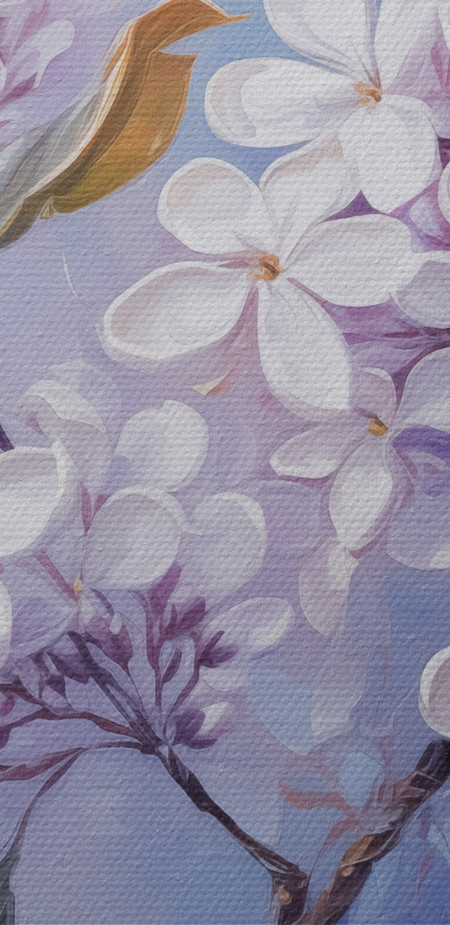 Schilderij van witte bloemen