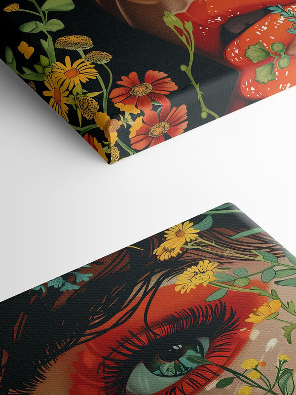 Vrouw met hoed en bloemen Vrouw met hoed en bloemen