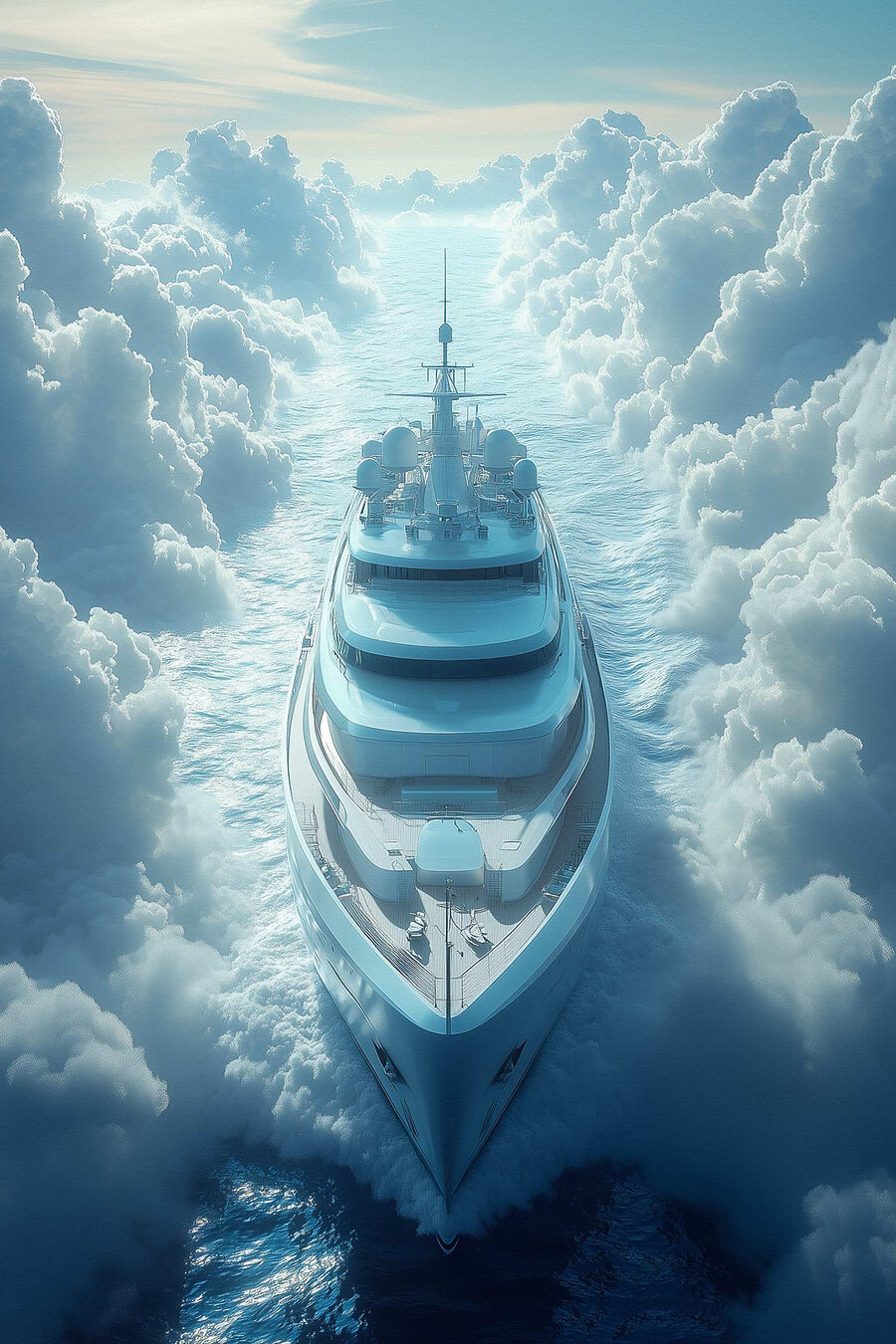 Schip in de wolken