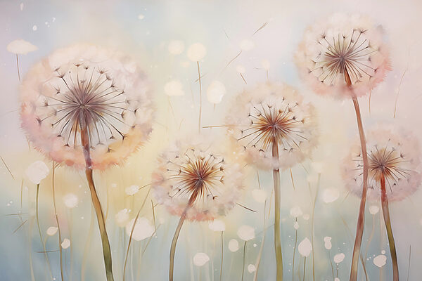 Schilderij van paardenbloemen Schilderij van paardenbloemen