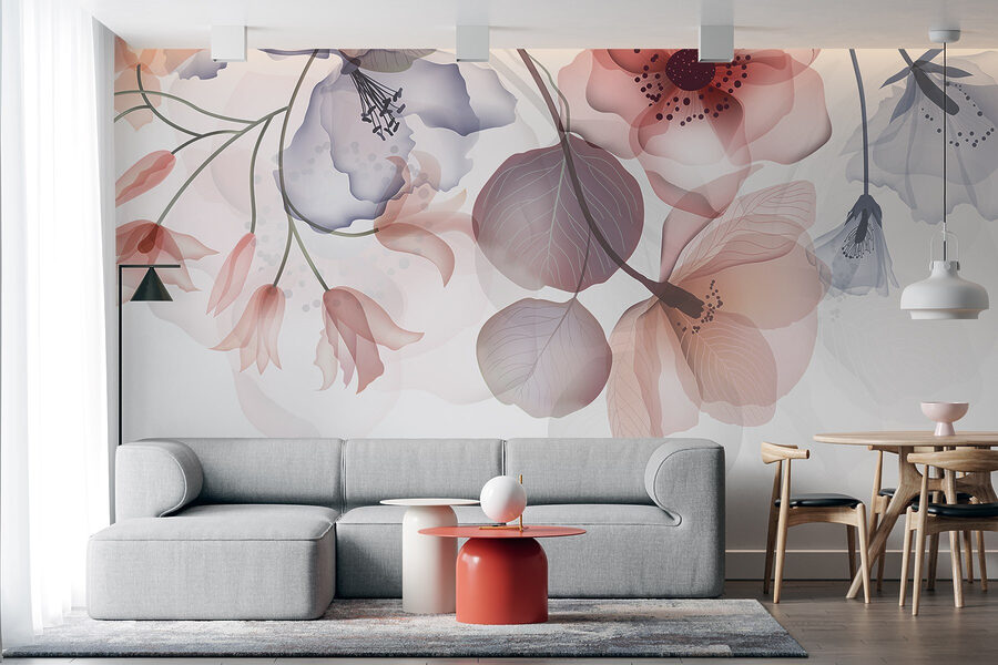 Delicaat bloemmotief met zachte tinten