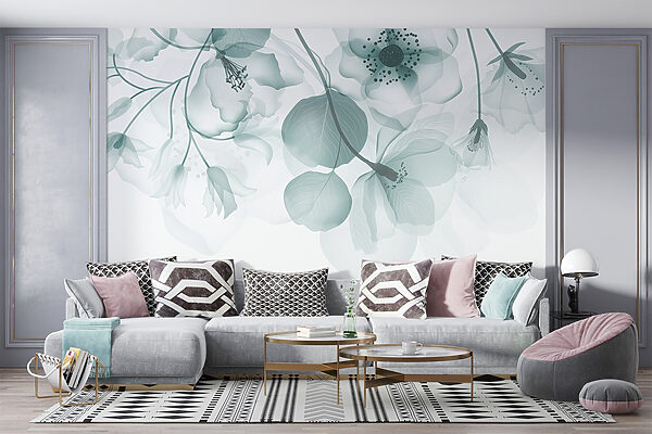 Transparante bloemen met bladeren Transparante bloemen met bladeren