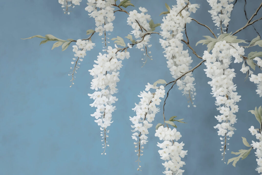 Witte bloemen aan een tak Witte bloemen aan een tak