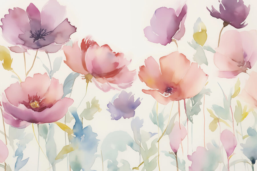 Aquarel van bloemen
