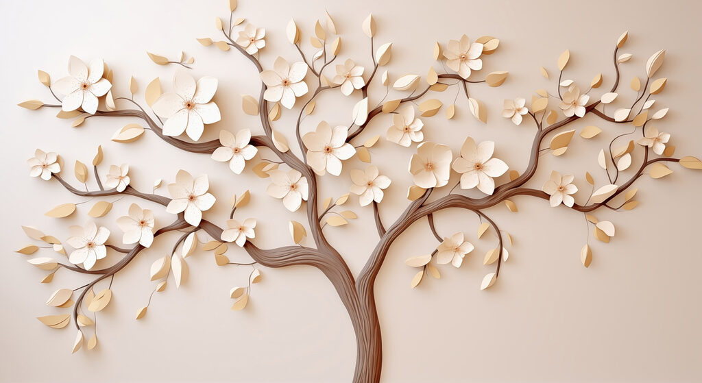 Boom met bloemen erop Boom met bloemen erop