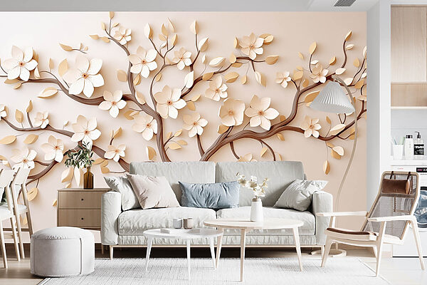 Boom met bloemen erop Boom met bloemen erop