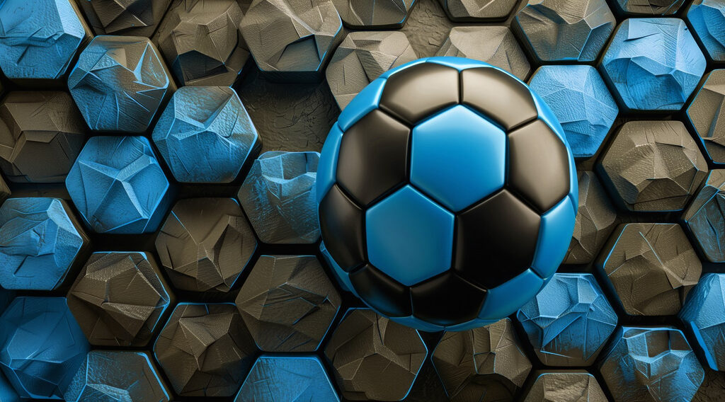 Blauw met zwarte voetbal Blauw met zwarte voetbal
