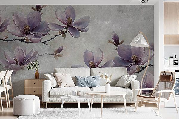 Schilderij van bloemen op een tak Schilderij van bloemen op een tak