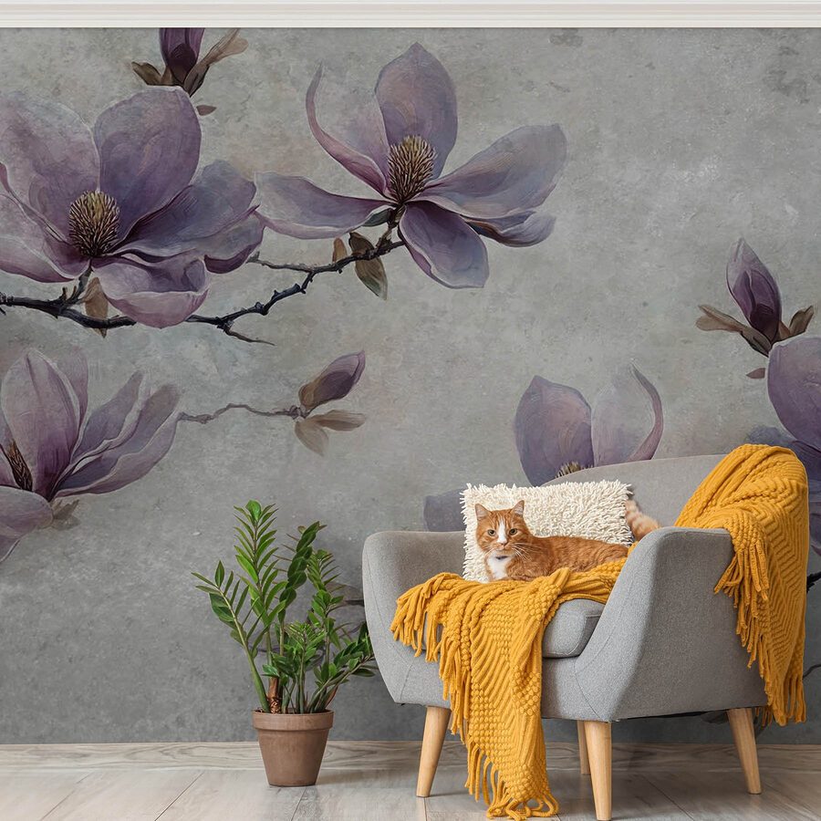 Schilderij van bloemen op een tak