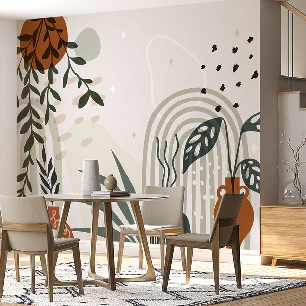 Grafiek van een plant en potplanten Grafiek van een plant en potplanten