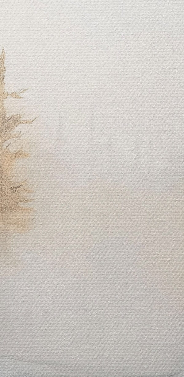 Aquarel van een besneeuwd bos Aquarel van een besneeuwd bos